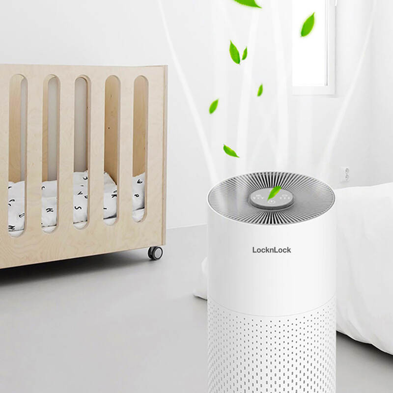 [Áp voucher 10%+Quà tặng] Máy Lọc Không Khí LocknLock 195x195x388mm, 220 - 240V, 50/60Hz, 23W, Cadr 130㎥/H, Coverage 16㎡ - Màu Trắng -  ENP126WHT, , large image number null